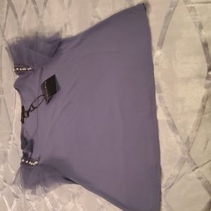 Blue shirt with pearls and taffeta - NWT